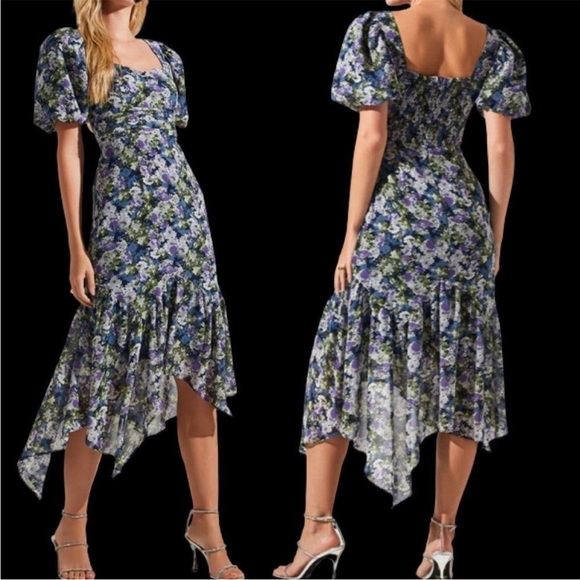Astr Dresses & Skirts - ASTR the Label NWT Floral Asymmetrical Hem Dress Large Cottagecore